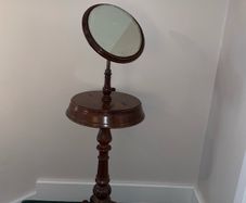 Antique Gentlemans Mahogany Shaving Stand with Original Mirror
