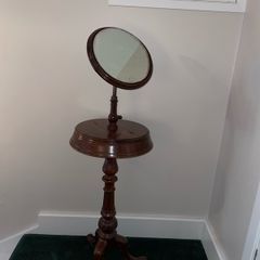 Antique Gentlemans Mahogany Shaving Stand with Original Mirror