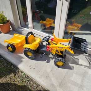 Rolly ride on jcb tractor with loader and trailer