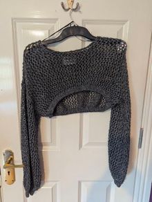Silver glittery crop top