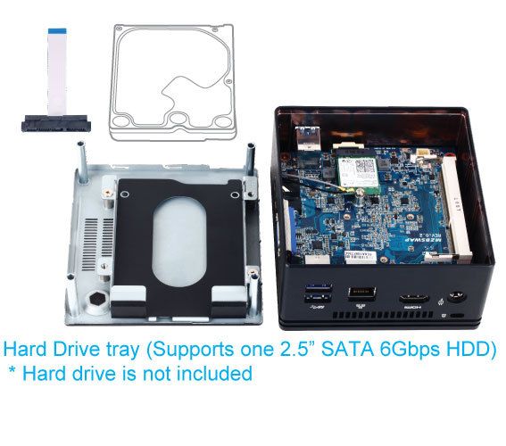 Gigabyte Brix Intel Celeron N3150 4gb So-dimm Ddr3l 500gb Sshd Usb3.0 Wifi/bt - Windows 10 64bit