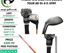 Titleist GT2 #7 Wood 21 Degree / Graphite Design Tour AD Di-8 X-Stiff