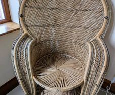 Vintage wicker peacock chair - mid century.