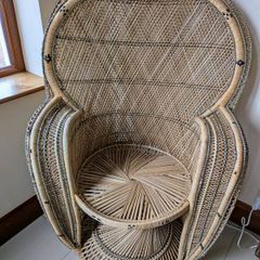 Vintage wicker peacock chair - mid century.