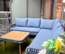 Outdoor 3-Piece Corner Sofa + Coffee Table - New