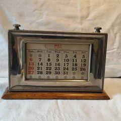 1920's Oak Perpetual Desk Calender