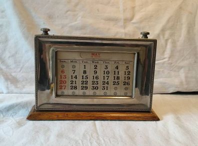 1920's Oak Perpetual Desk Calender