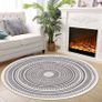 Round Rug Bohemian 4FT/120cm Circle Area Rug Cotton Rug Washable Round Rug Geometric Pattern Printed Hand Woven Carpet with Tassels Floor Mat for Kitchen Living Room Laundry Playroom (FREE POSTAGE) Image 6
