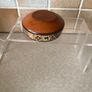 Vintage Handpainted Terracotta Ashtray & Round Carved Wooden Handpainted Trinket Box Image 8