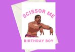 AEW The Acclaimed Anthony Bowens Scissor Me Birthday A5 Card