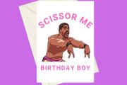 AEW The Acclaimed Anthony Bowens Scissor Me Birthday A5 Card