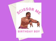 main image for ad AEW The Acclaimed Anthony Bowens Scissor Me Birthday A5 Card