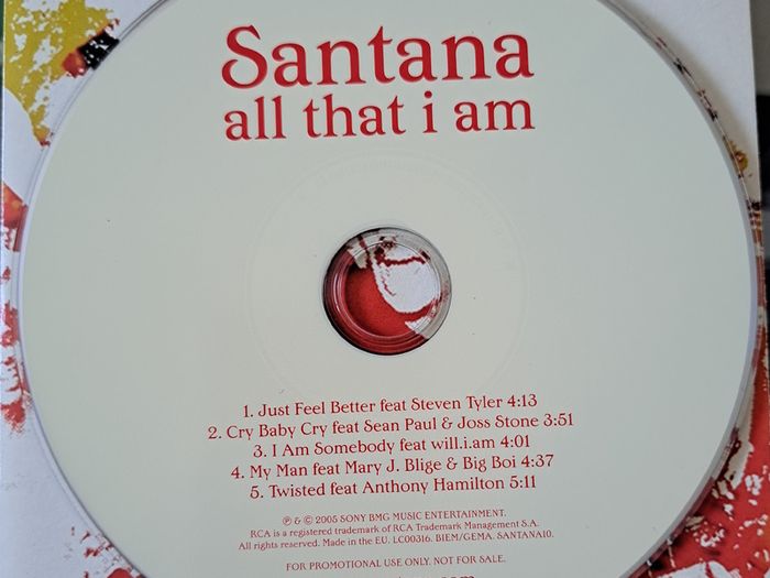Santana "All That I Am" CD, Promo, Sampler