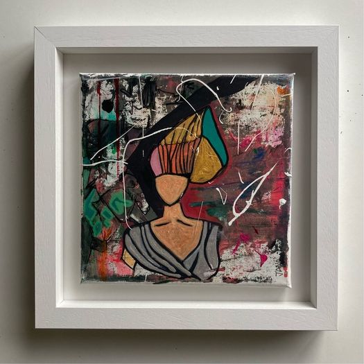 Framed Original Eighties Theme Hairdo Theme Art Contemporary Art Painting  Original Gift