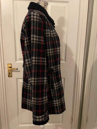 Mantaray Checked Wool Blend Jacket - Size 16 - Lined - Classic Style