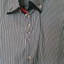 vintage the springfields 1922 long sleeve shirt size xl-large black/white pin stripes Image 6