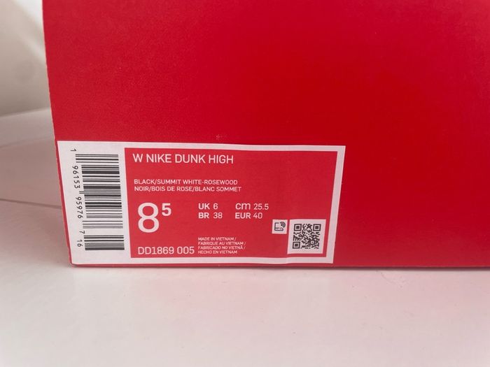 Nike Dunk High - Rosewood Size UK 6 EUR 40