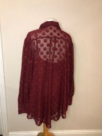 Wallis wine chiffon blouse & cami top (size 28)