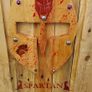 Rustic Spartan Wood Art Helmet Image 4