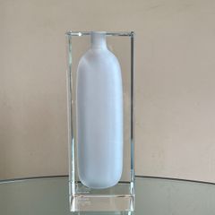 Rosenthal Studio Line Crystal Glass Block Vase, Vintage German