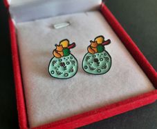 The Little Prince Enamel Stud Earrings, Fox and Rose Le Petit Prince inspired Jewellery