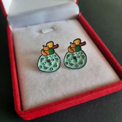 The Little Prince Enamel Stud Earrings, Fox and Rose Le Petit Prince inspired Jewellery