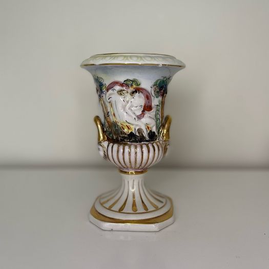 Vintage R. Capodimonte Italy Urn/Vase and Matching Lidded Sugar/Candy Dish