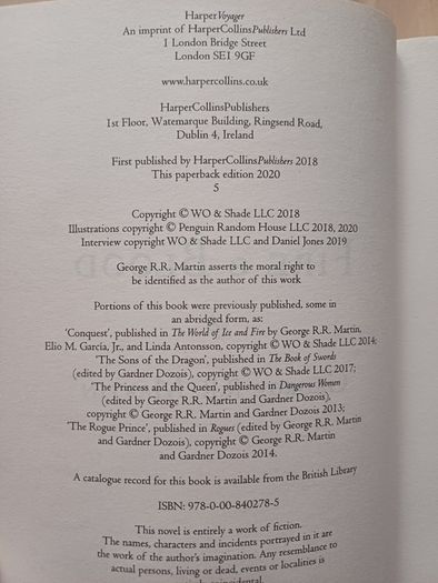 House of the Dragon - Fire and Blood by George R.R. Martin (Game of Thrones Fantasy Paperback 2020)