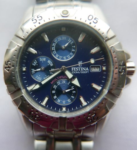 Men's Festina Chronograph Quartz Watch 100M/330FT Multifunction 16059 Watch-Festina Wristwatch Quartz Analog