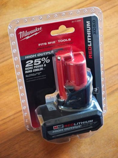 Genuine Milwaukee M12 High Output XC5.0 5.0Ah Battery - Brand New