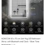 HOMCOM 50 x 70 cm Anti-Fog LED Bathroom Mirror, with Bluetooth and Clock Image 6