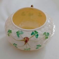 Belleek Ireland Shamrock Sugar Bowl
