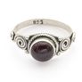925 Vintage Sterling Silver Garnet Spiral Ring Image 2