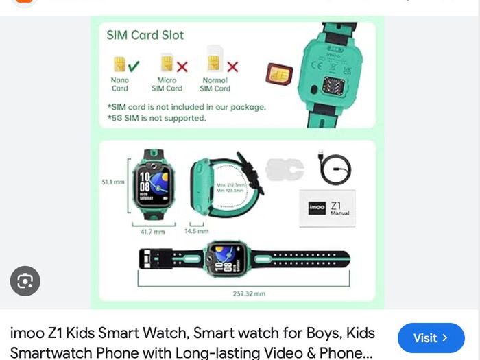 Kids Smart watch - imoo Watch Phone Z1 Kids Smart Watch, 4G Kids Smartwatch. PS Watch and IPX8 Water Resistance