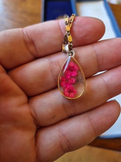 Vintage Flowery Teardrop Necklace
