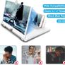 12 inch Phone Screen Magnifier, 3D HD Phone Screen Amplifier with Adjustable Bracket Anti Blue Radiation Eye Protective Movie Video Expanders with Pullable Design for All Smartphone White Image 2