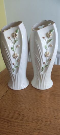 2 Irish Parian Primrose Vase Flowered