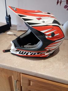 motorbike boots and helmet