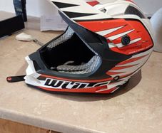 motorbike boots and helmet