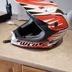 motorbike boots and helmet
