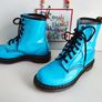 Dr Martens Pascal 1460 blue teal patent leather ankle boots 8 hole UK5 EU 38 US7 Image 5