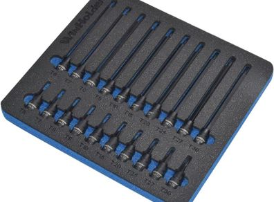 20pc Extra Long & Short Impact Torx Bit Sockets Set 1/4" Drive T6-T30 S2 CRV Hex