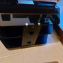 Tapered Tempered Glass TV Table, Width Front 39 Inches, Width Back 23 inches, Depth 16 inches, Height 19.5 inches Image 2