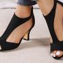 Elegant Black Peep-Toe Shoes Image 7