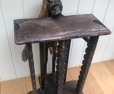 Hand Carved African Wood CD Holder Side Table