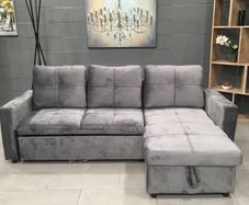 Amazing Dark grey corner sofa bed with storage
