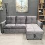 grey velvet sofa with Storage Free delivery Image 7