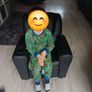 Kids black leather armchair & recliner Image 4