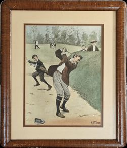 A. B. Frost Framed Golf Art Print, "Temper"