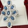 Silver Blue & White Sapphire Ring Image 2